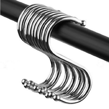 

10pcs Durable S-shaped Anti-rust Metal Hangers Metal Hooks Pothooks - Size S (Silver)