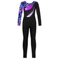 thumbnail image 5 of TiaoBug Long Sleeve Gymnastic Leotard for Girls Dance Skating Jumpsuit with Leggings Pants 2Pcs Set Neon Starry 14, 5 of 7