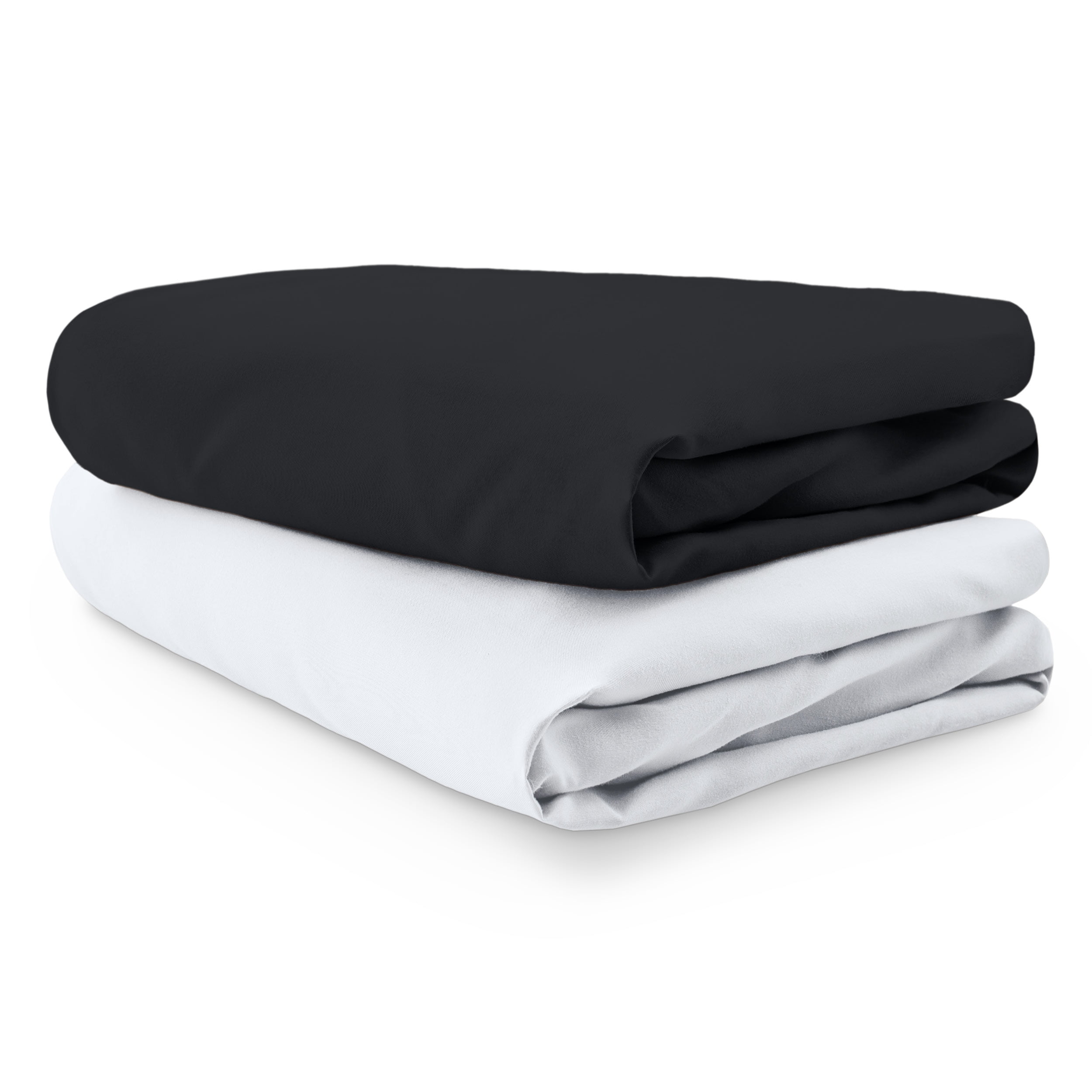 Bare Home 2 Pack Fitted Sheets - Premium 1800 Collection - Ultra Soft - Crib, Black/White