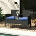 thumbnail image 4 of Demifill Patio Loveseat with Built-in Table, Patio Conversation Set for Outdoor as Garden, Backyard, Porch, Navy, 4 of 13