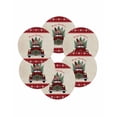 thumbnail image 7 of 15 Inch Round Placemats Set of 6, Christmas Truck Non Slip Heat Insulation PP Table Mats, Winter Pine Tree Xmas Snowflake Plaid on Linen Washable Place Mats for Kitchen Dining Party Table Decor, 7 of 7