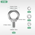 thumbnail image 3 of Uxcell 2-Sets Stainless Eyebolt M10x20mm Shoulder Lifting Eye Bolt with Nuts Washers Male Screw Thread Ring, 3 of 6
