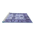thumbnail image 2 of Ahgly Company Machine Washable Indoor Square Abstract Blue Modern Area Rugs, 3' Square, 2 of 4