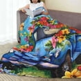 thumbnail image 6 of Pofeuu Floral Truck Welcome Print Ultra-Soft Micro Fleece Blanket,for Bed Or Sofa,All Season Throw Blankets Flannel Blanket-50"x40", 6 of 7
