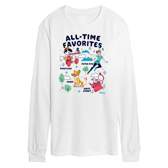 Disney Classics - All-Time Favorites - Pinocchio, Peter Pan, Simba, & White Rabbit - Men's Long Sleeve T-Shirt
