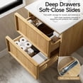 thumbnail image 5 of 40 Inch Floating Bathroom Vanity with Sink, Pre-Assembled Natural Oak Fluted Front Multi-Layer Solid Wood Bathroom Sink Vanity, Wall Mounted with Integrated Stone Top and 2 Soft Close Drawers, 5 of 10