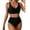 Black, variant on Bzhegqhd Swimsuit Women Two Piece,Women's Solid Color Conservative Split Pleated Swimsuit Set,Tummy Control Swimsuits for Women