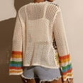 thumbnail image 4 of ZOELNIC Women's Floral Crochet Cardigan Hollow Out Open Front Long Sleeve Cardigan Sweater, S, 4 of 6