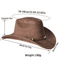 thumbnail image 2 of RUINIXCW Western Cowboy Hat for Men Women Cowgirl Hat Classic Felt Roll Up Fedora Hat with Leather Buckle Belt Wide Brim Jazz Hat Themed Party Cap Wedding Party Costume, 2 of 9