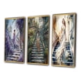 thumbnail image 3 of Designart "Stylish Girl Striking a Pose III" Woman Romantic Framed Wall Art Set Of 3 - Cream Woman Romantic Frame Canvas Set For Living Room Decor, 3 of 7