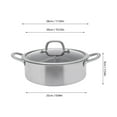 thumbnail image 2 of 304 Stainless Steel Silver Hot Pot with Divider, Pot with Glass Lid, Hot Pot with Spoon/ Leaky Spoon Large Capacity, 2 of 21