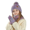 thumbnail image 5 of Kids Winter Hats Girls Gloves Scarf Set, Knitted Lined Beanies Cap for 3-10 Years Boys Girls, 5 of 7