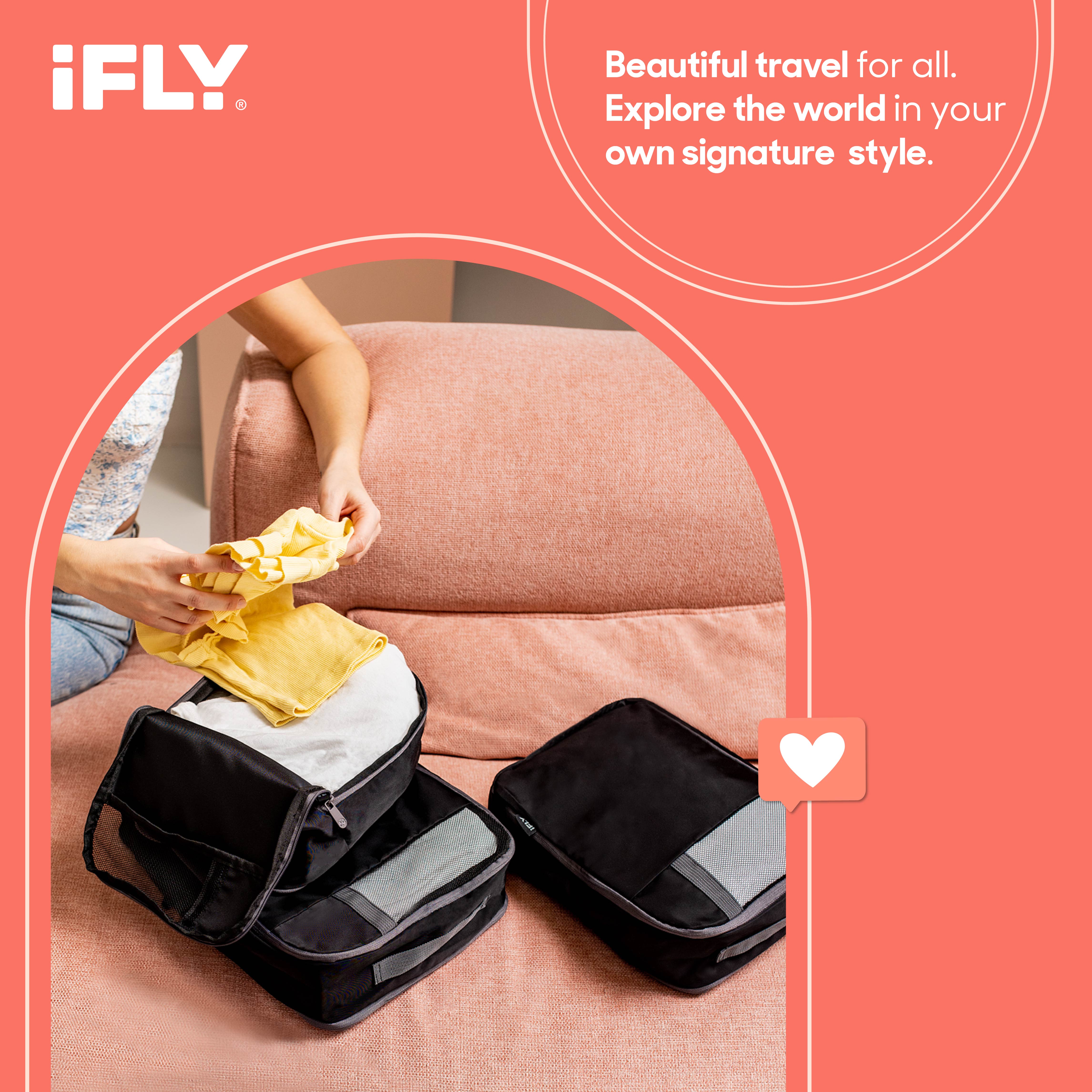 iFLY Expandable Packing Cubes 3-Piece Set, Black photo 4