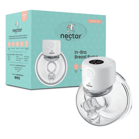 NECTAR Wireless and Hands-Free Electric Breast Pump - 12 Suction Levels, Massage Mode, BPA-Free, Portable, and Smart LCD Display