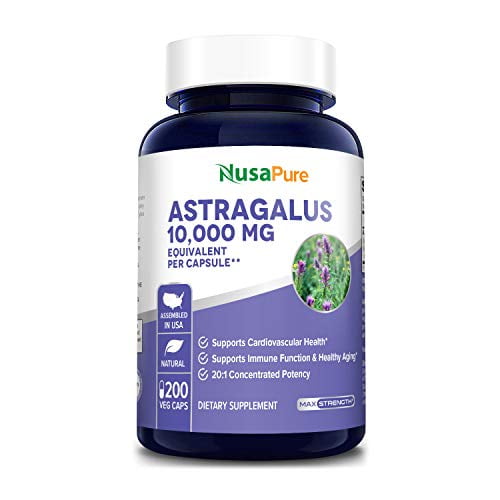 NusaPure Astragalus 15,000mg Per Caps 200 Veggie Capsules (Vegetarian