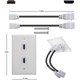 thumbnail image 1 of Cubierta de salida de placa de pared HDMI, 2 puertos con cable hembra, 1 of 2