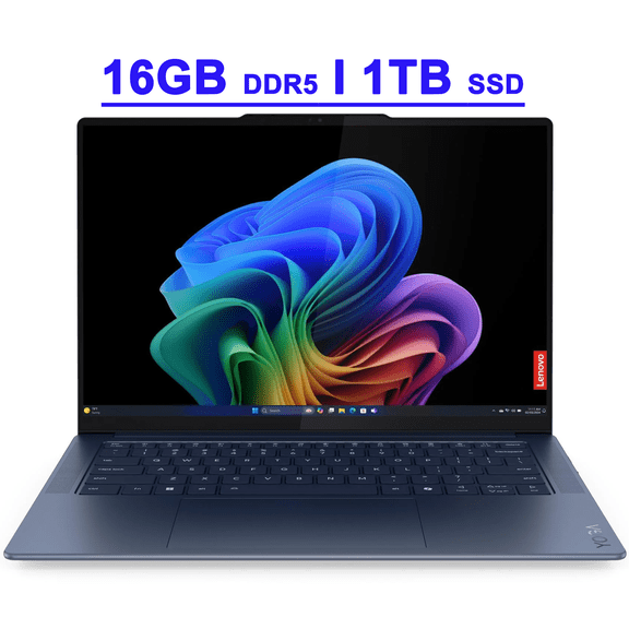 Lenovo Yoga Slim 7 Premium Business Laptop 14.5" 3K OLED Touch (100% DCI-P3 1000nits HDR Peak) Qualcomm 12-core Snapdragon X Elite (Up to 45 TOPS) 16GB DDR5 1TB SSD Backlit WiFi7 Win11 w/Copilot AI