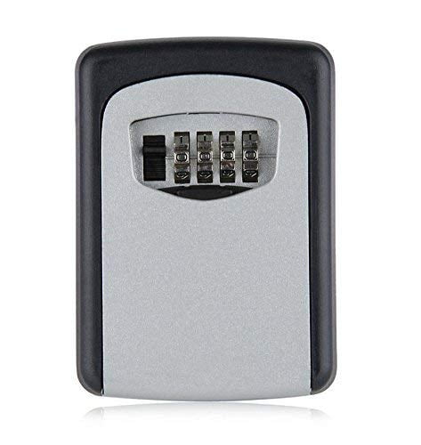 Lockbox for Key Card Storage 4 Digit Realtor Lock Box with Hinged Door 