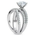 thumbnail image 3 of Oryn Jewel Lab Created Diamond Engagement Ring for Women's - Asscher Cut 1.7 Ct Stone in Criss Cross Pave Setting - 14K White Gold Over Band for Bridal Wear - Classic Wedding Jewelry for Her, 3 of 6