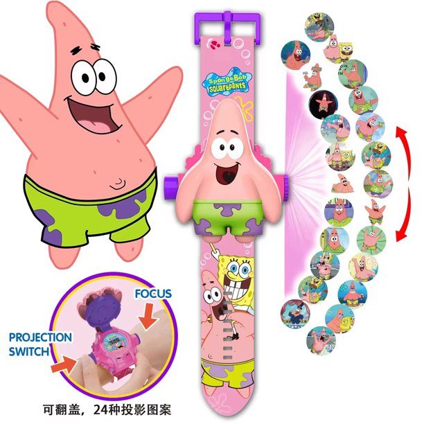 Reloj de proyección para niños, reloj electrónico luminoso de dibujos animados, juguete de regalo para niños y niñas, bebés, guardería