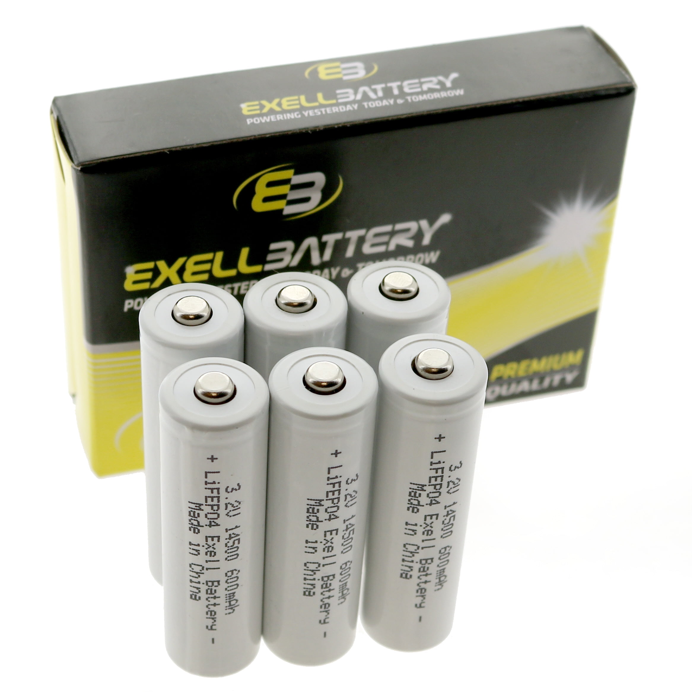 6x 3.2V 600mAh AA LiFePO4 Rechargeable Batteries Replaces 30228, 30225