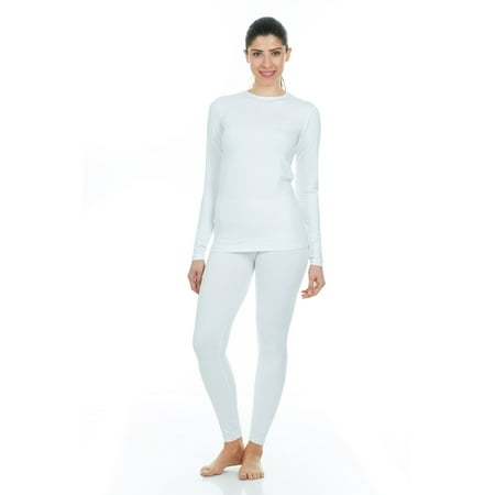 Thermajane Women's Ultra Soft Thermal Underwear Long Johns Set With Fleece Lined (X-Small,
