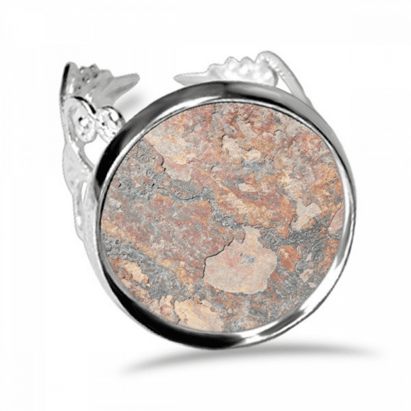 Rusty Rough Iron Texture Rust Ring Adjustable Love Wedding Engagement