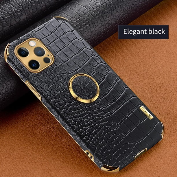 Funda de lujo para iPhone 14 Pro Max, funda de teléfono con textura de piel de cocodrilo PU para iPhone 14 Plus 12 Mini 13 11 Pro Max Tan Jianjun unisex