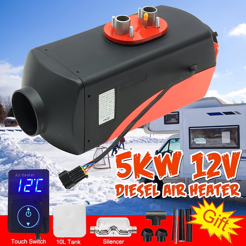 FlowerW 5KW Diesel Air Heater 12V Parking Heater with 2 Silencers for TrucksTrailer Boats
