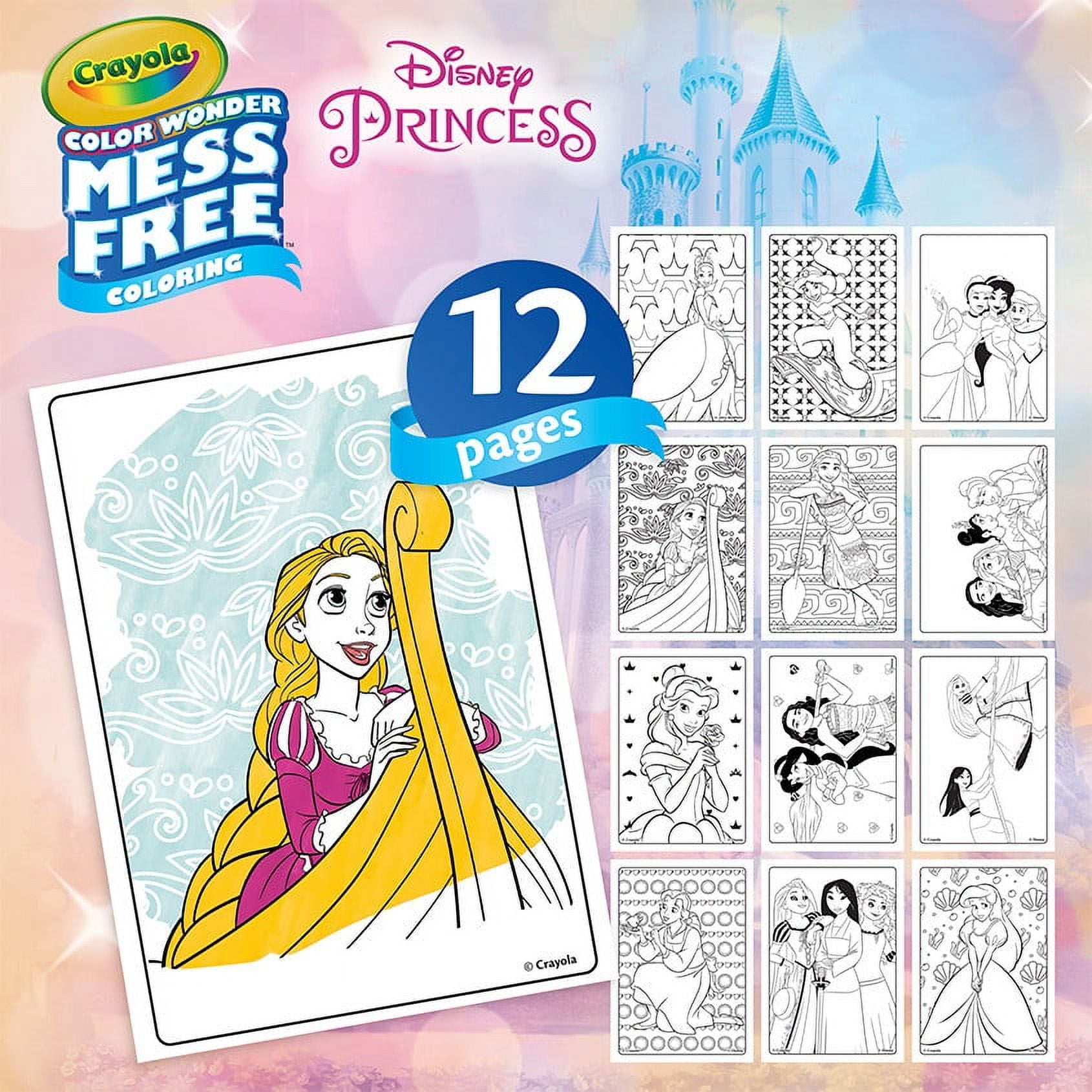 (2 pack) Crayola Color Wonder Disney Princess Mini Box Set, 12 Pgs & 4 Markers, Coloring Set for Toddlers, Arts and Crafts, Creative Gift for Kids, Ages 3, 4, 5, 6