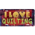 thumbnail image 1 of I Love Quilting Metal License Plate, 1 of 1