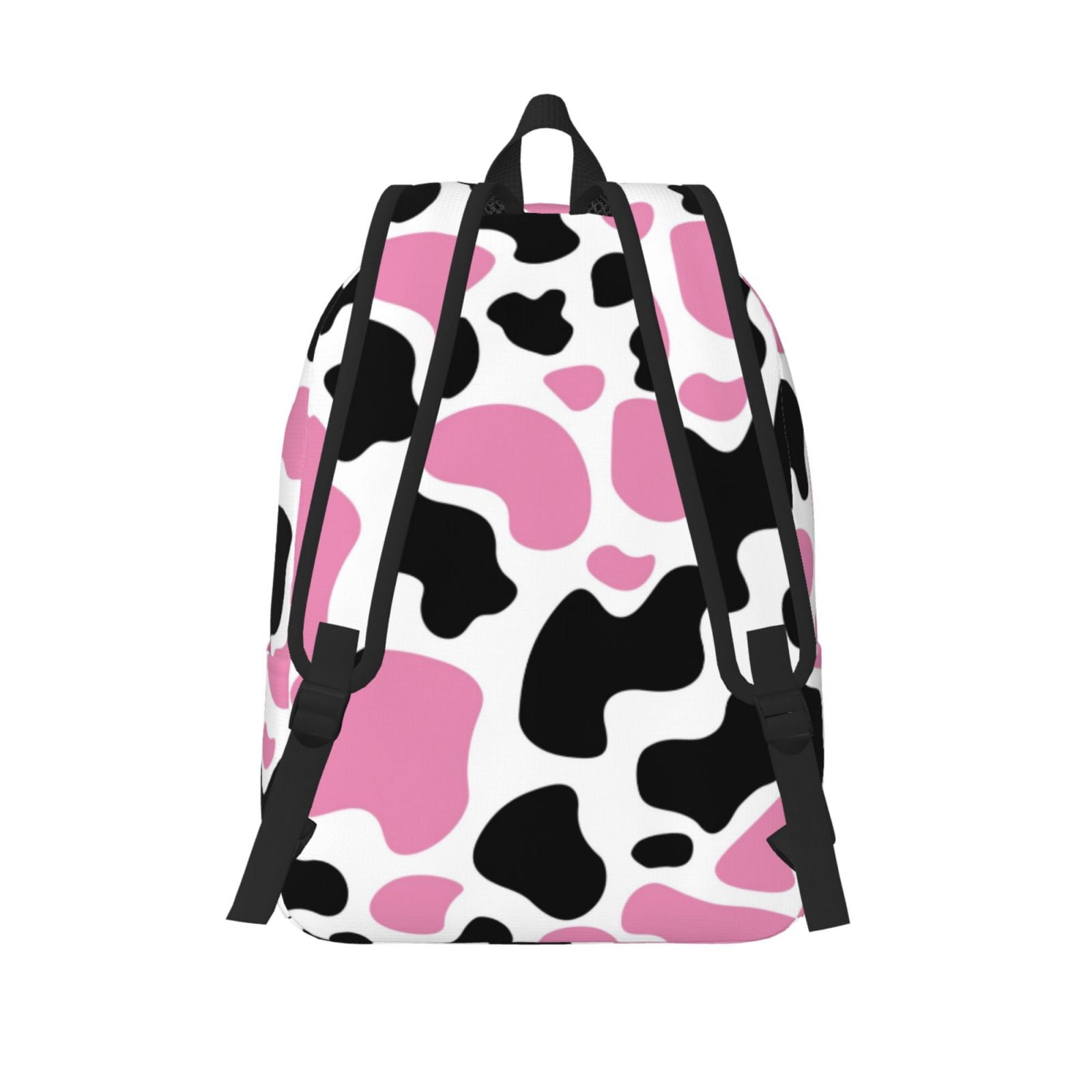 Picia Cow Spots Printed Canvas Daypack - Stylish and Durable Vintage Compact Backpack - Class, Work, Travel, or Laptop Bookbag,Organized Compartments-Medium