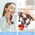 thumbnail image 6 of Dreamtimes 6 PCS White Brown Print Cow Washcloths, 12 X 12 Inches Cotton Wash Cloths, Highly Absorbent and Soft Face Towels for Bathroom,Gym,Hotel and Spa, 6 of 7