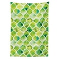 thumbnail image 3 of Ambesonne Watercolor Tablecloth Rectangular Table Cover, Moroccan Trellis, 60"x84", Lime Green Yellow White, 3 of 4
