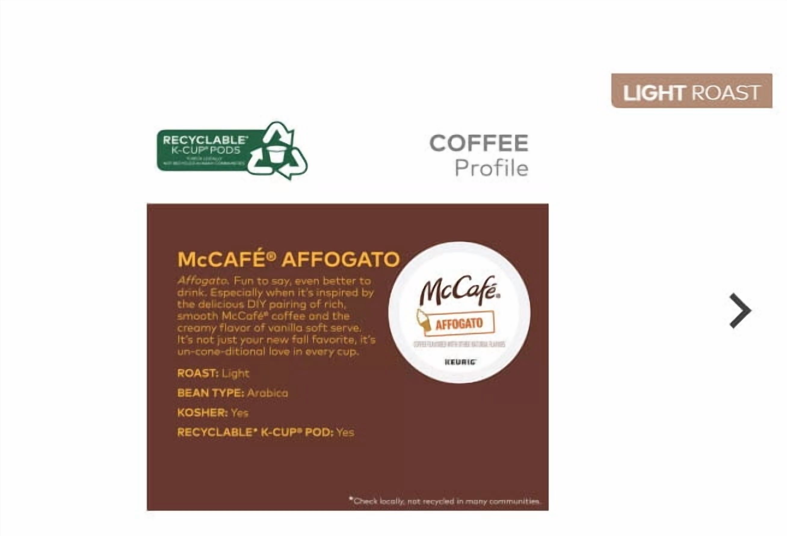 McCafé Affogato K-Cups 10 Count Limited Edition