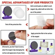 FINDMAG 20 Pack Magnetic Clips Heavy Duty, Clips Magnets Scratch Free, Strong Fridge Magnets for Whiteboard Magnets Clips for Photo Displays, Office, School, Kitchen, 30mm Wide