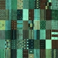thumbnail image 1 of Ahgly Company Machine Washable Indoor Square Abstract Turquoise Blue Contemporary Area Rugs, 6' Square, 1 of 4