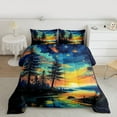 thumbnail image 2 of Manfei Watercolor Sky Queen Comforter Set,Starry Night Bedding Sets,Modern Aesthetic Art Bedding Comforter Set For Kids,Luxury Bedroom Decor Reversible,3-Piece, 2 of 8