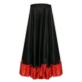 thumbnail image 3 of Zaldita Kids Girls Spanish Flamenco Bull Dance Skirt Ruffled Hem Big Swing Long Skirts Belly Black B 110, 3 of 7