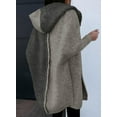 thumbnail image 4 of Women  Fall Outfits Open Front Long Sleeve Hooded Knit Cardigan Sweater Color Block Outwear Coats, 4 of 10