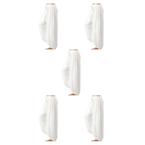 Pantalón de pierna ancha Sonducket Pantalones deportivos casuales Tallas grandes para mujer Blanco