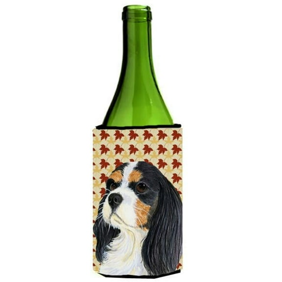 Cavalier Spaniel Fall Leaves Portrait Wine Bottle   Hugger