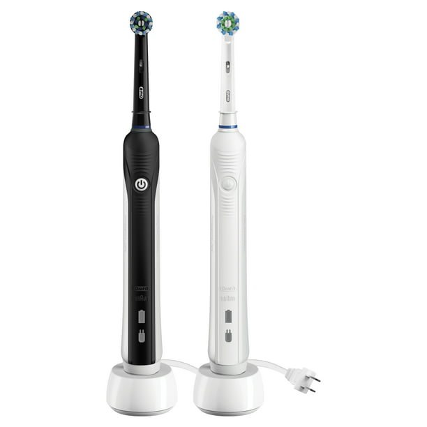 Wat leuk hoofdstad vegetarisch Oral-B Pro 1000 CrossAction Electric Toothbrush, Black, White, 4 Pack -  Walmart.com