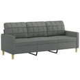 thumbnail image 2 of vidaXL 3 Piece Sofa Set with Cushions Dark Grey Fabric, 2 of 5
