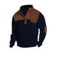 thumbnail image 1 of Birdeem Chandail Patchwork Décontracté pour Homme Mode Manches Longues Col Montant Blouse à Boutons, 1 of 1