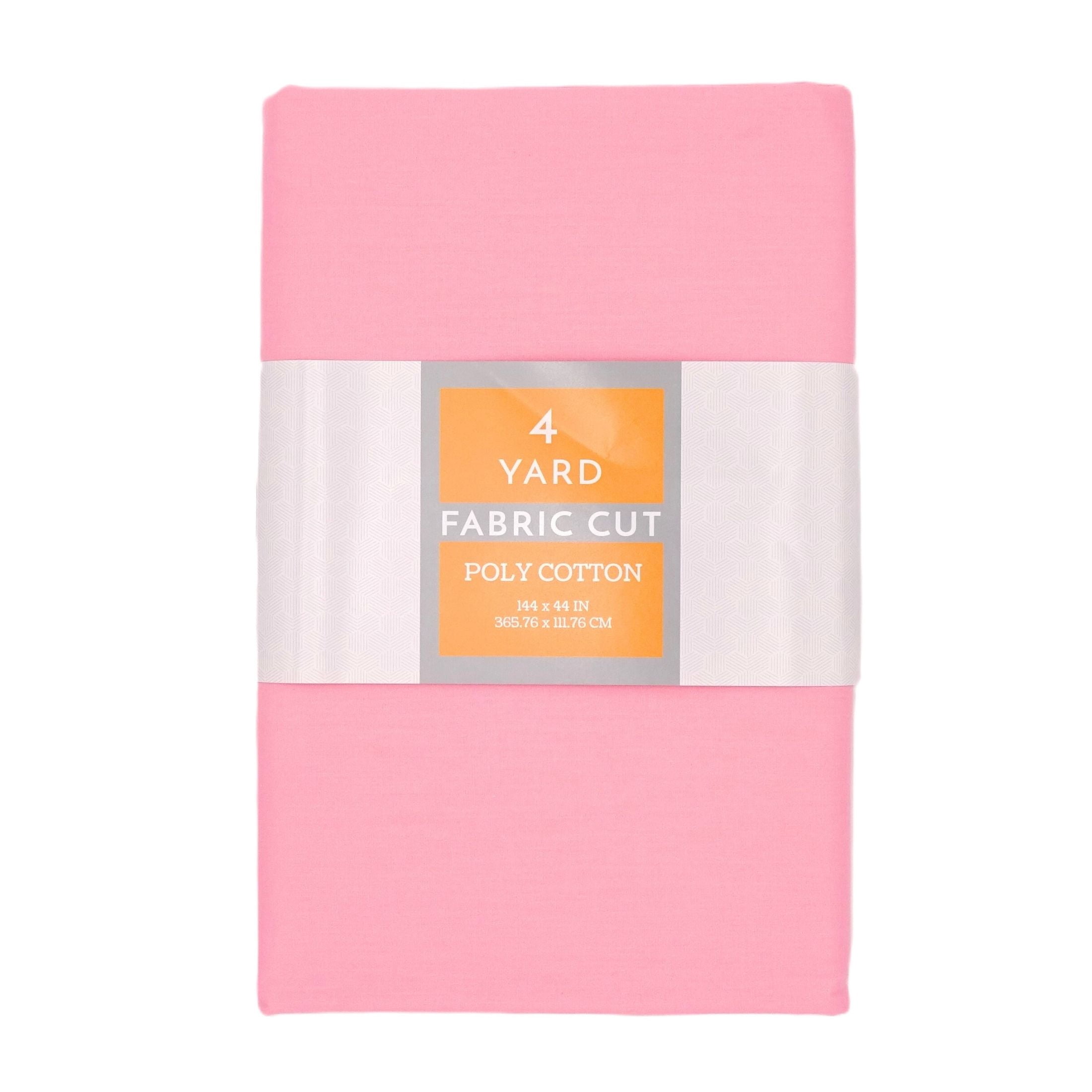(2 pack) Shason Textile 4 Yard Cut Poly Cotton Fabric, Pink, 44" Wide for Craft & Quilting Projects
