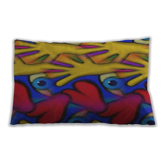 Ahgly Company Indoor Rectangular Patterned Lumbar Throw Pillow, 13 inch by 19 inch