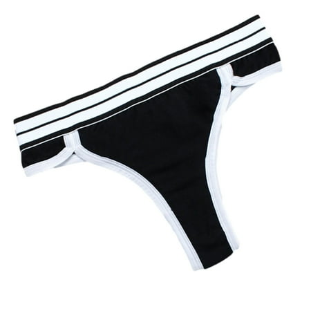 

RPVATI Thong Underwear Women No Show Low Rise Panties Sexy Briefs Black L