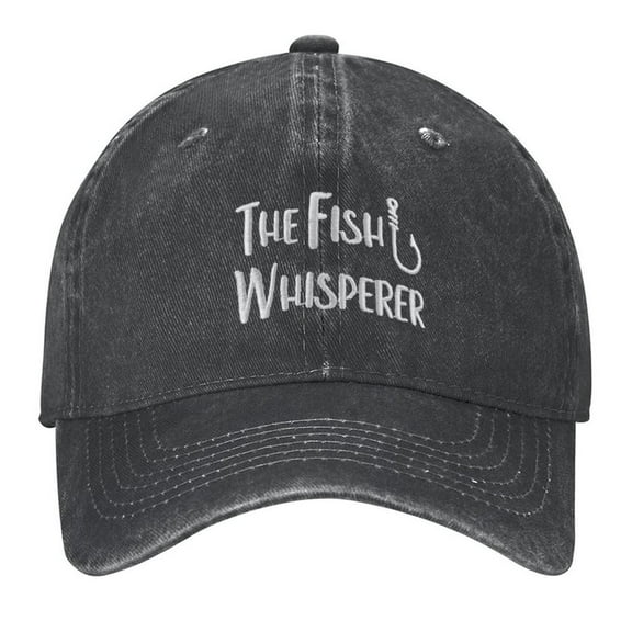 The Fish Whisperer Print Vintage Wash Dad Hat Adjustable Curved Brim Baseball Cap,Casual Outdoor Sports Fishing Cap for Men and Women