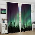 thumbnail image 4 of Northern Lights Curtains Aurora Borealis in Sky with Stars and Clouds Blackout Rod Pocket Curtains for Bedroom Living Room Kitchen Decor Thermal Insulated Window Drapes 2 Panel Set 52x63 Inch, 4 of 4
